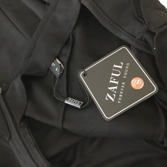 Black Mini Dress | V-Neck with Ruffle - Picture 5 of 6